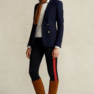 Ralph Lauren Womens Black /Red Stripe Ponte Leggings, Size Small NEW Athleisure